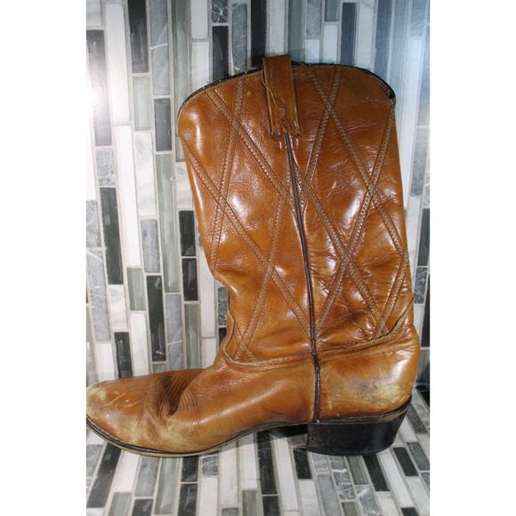 Vintage Brown Leather Boots Size 10.5‎ main image 4